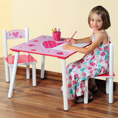 1 Kindertisch m. 2 Stühlen - Herzen - FSC Kesper Stimmungsbild