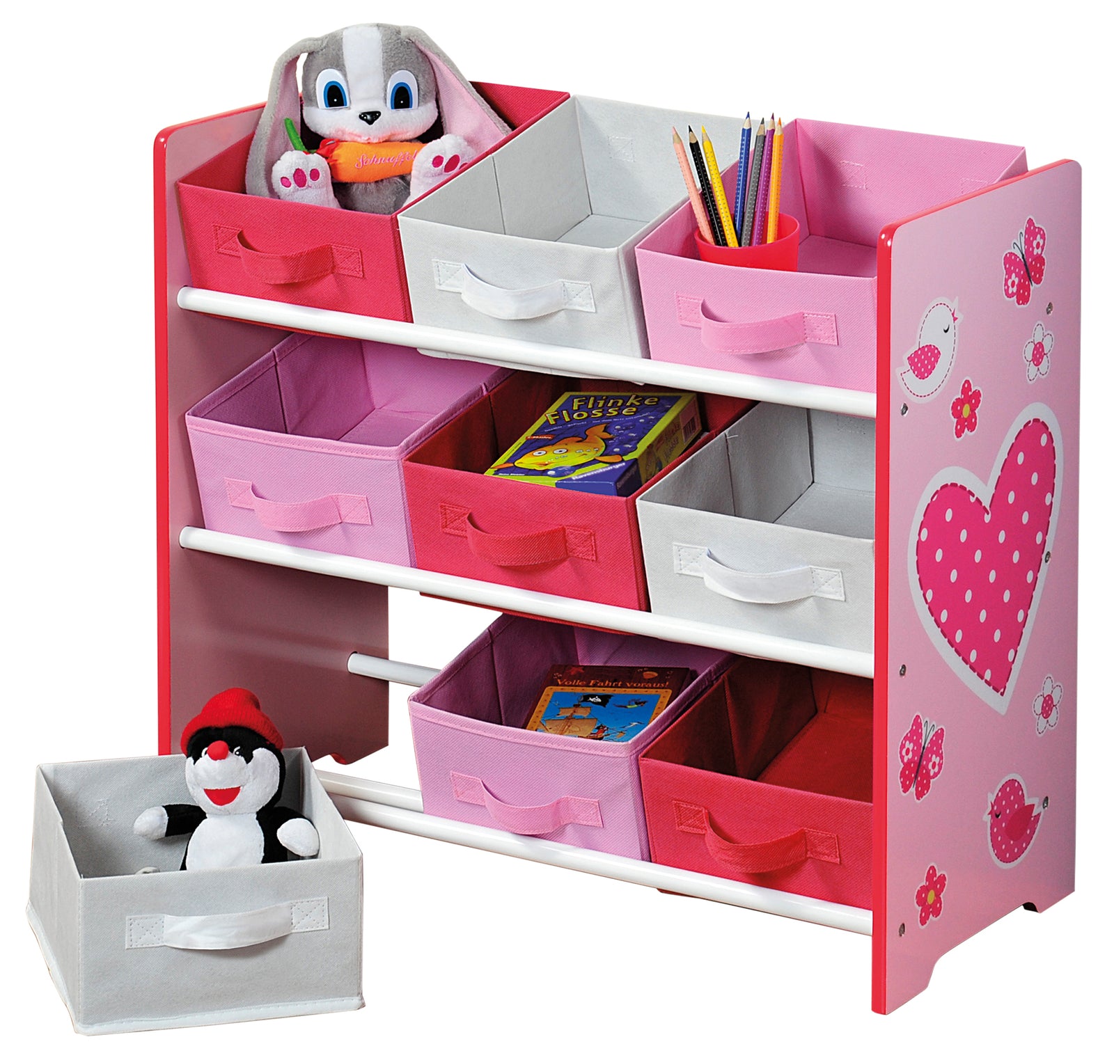 Aufbewahrungsregal - Motiv: Herzen - FSC