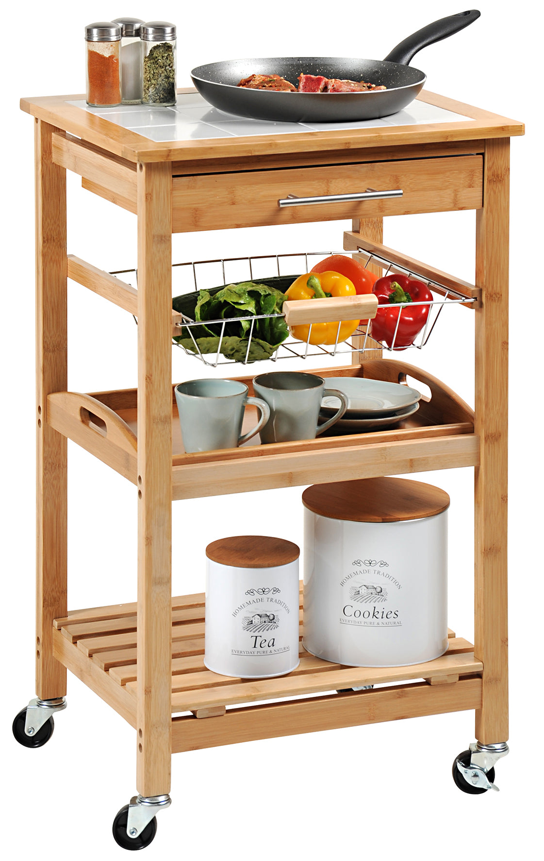 Küchenwagen - Fliesen - Bambus - FSC