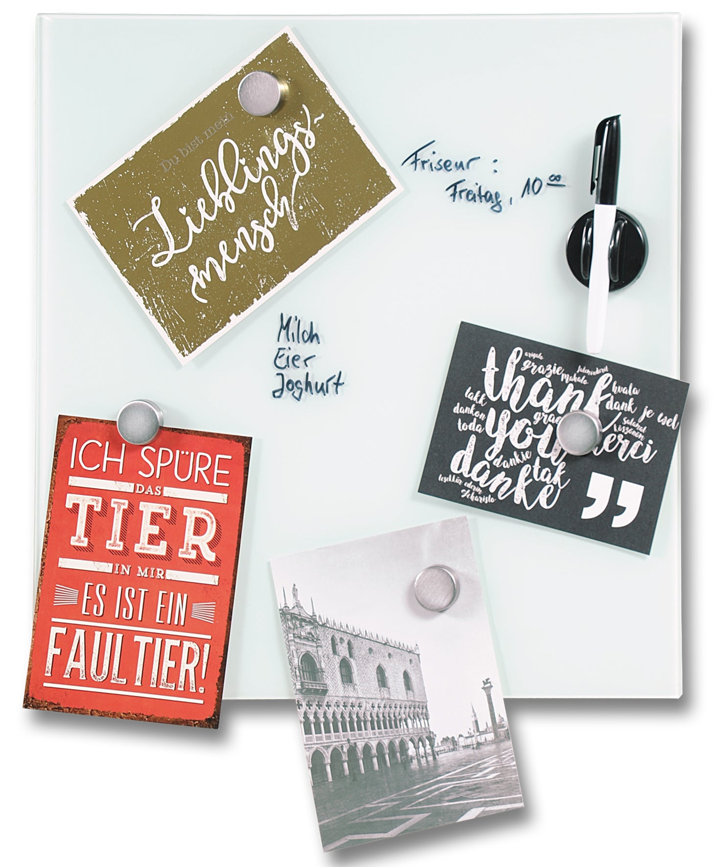 Memoboard - Glas - weiss