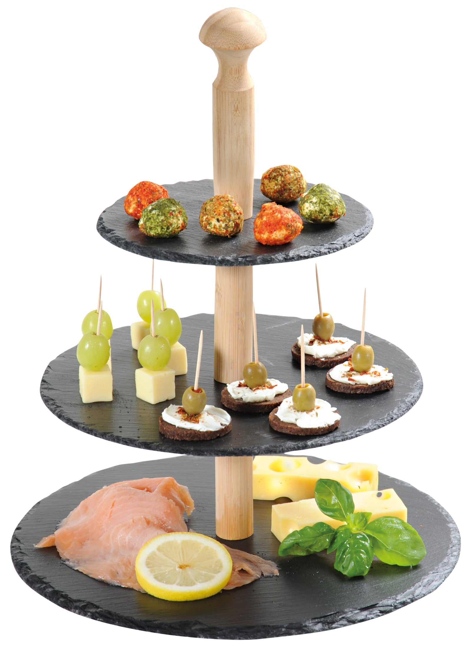 Schiefer Etagere - 3-stöckig