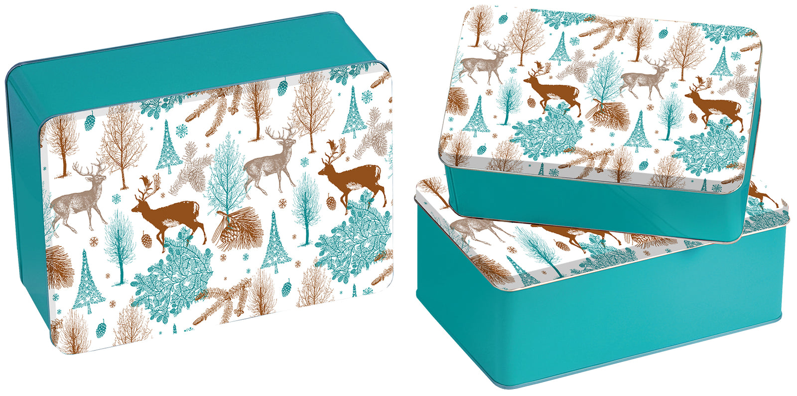 Metalldosen - 3er Set - Winterwald