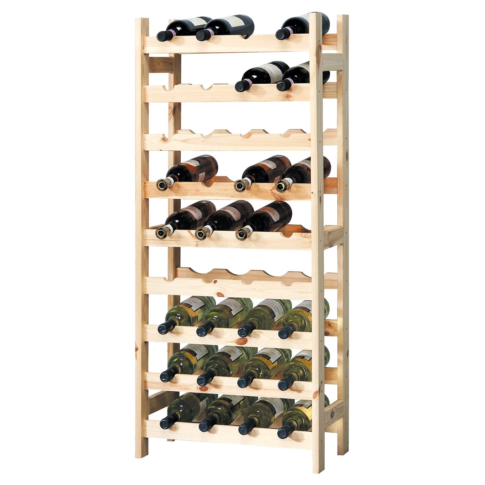 Weinflaschen-Regalsystem - Kiefernholz