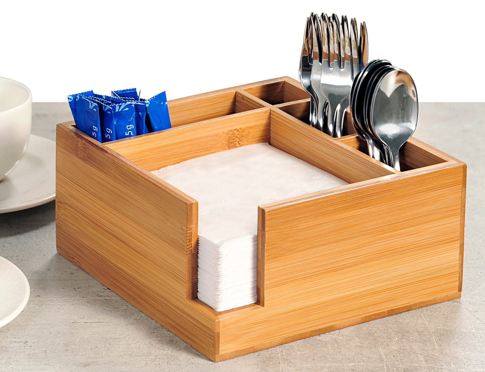 Serviettenspender-Besteckkasten - Bambus - FSC