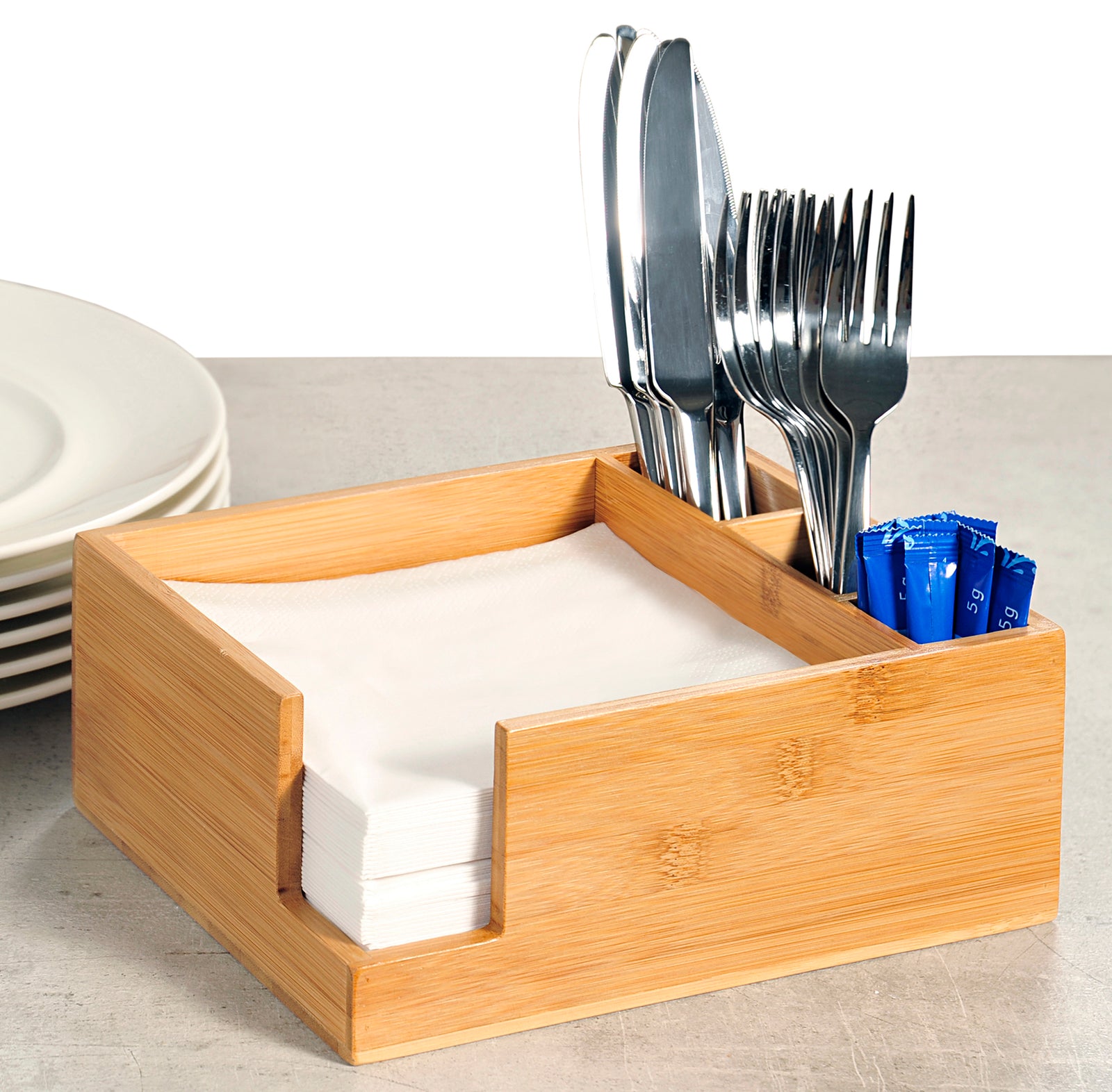 Serviettenspender-Besteckkasten - Bambus - FSC