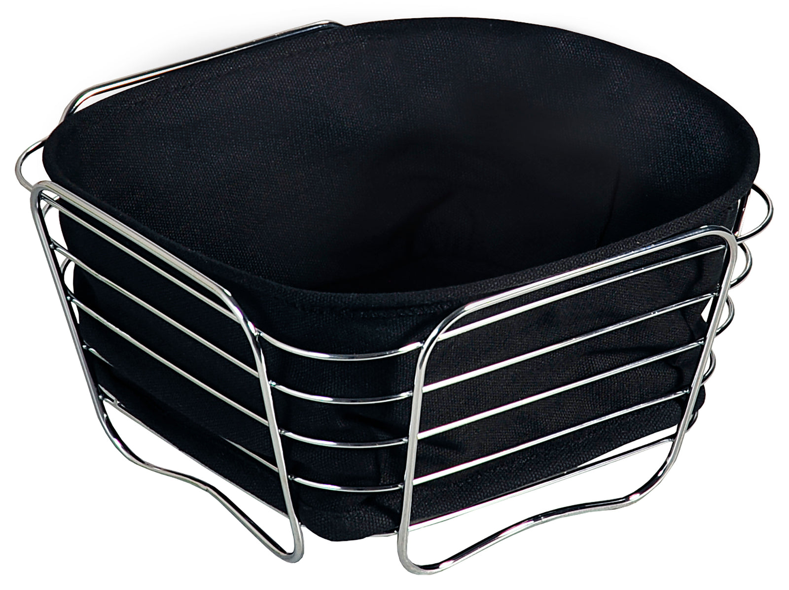 Brot- & Obstkorb - Metall - Textil: schw
