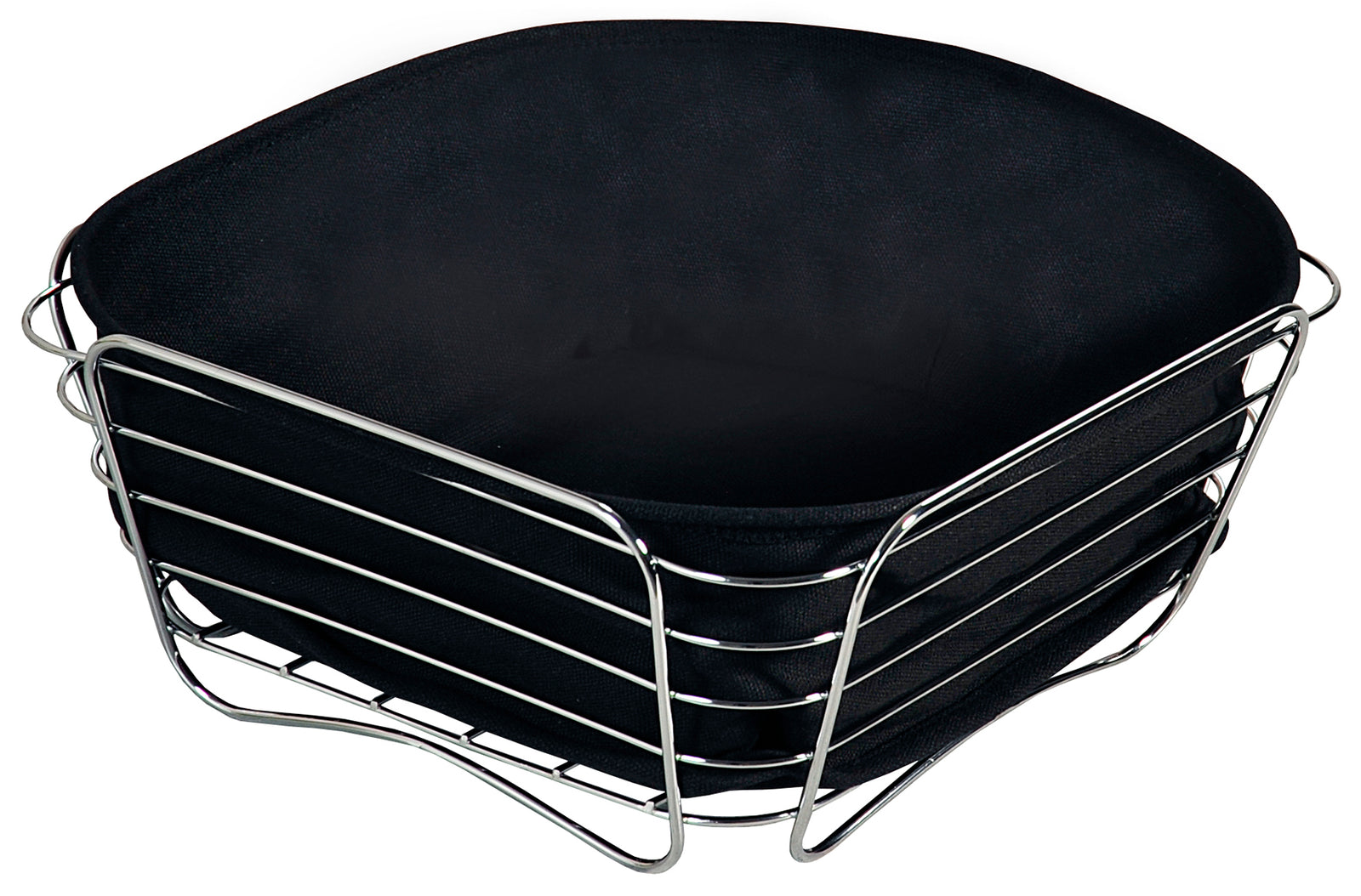 Brot- & Obstkorb - Metall - Textil: schw