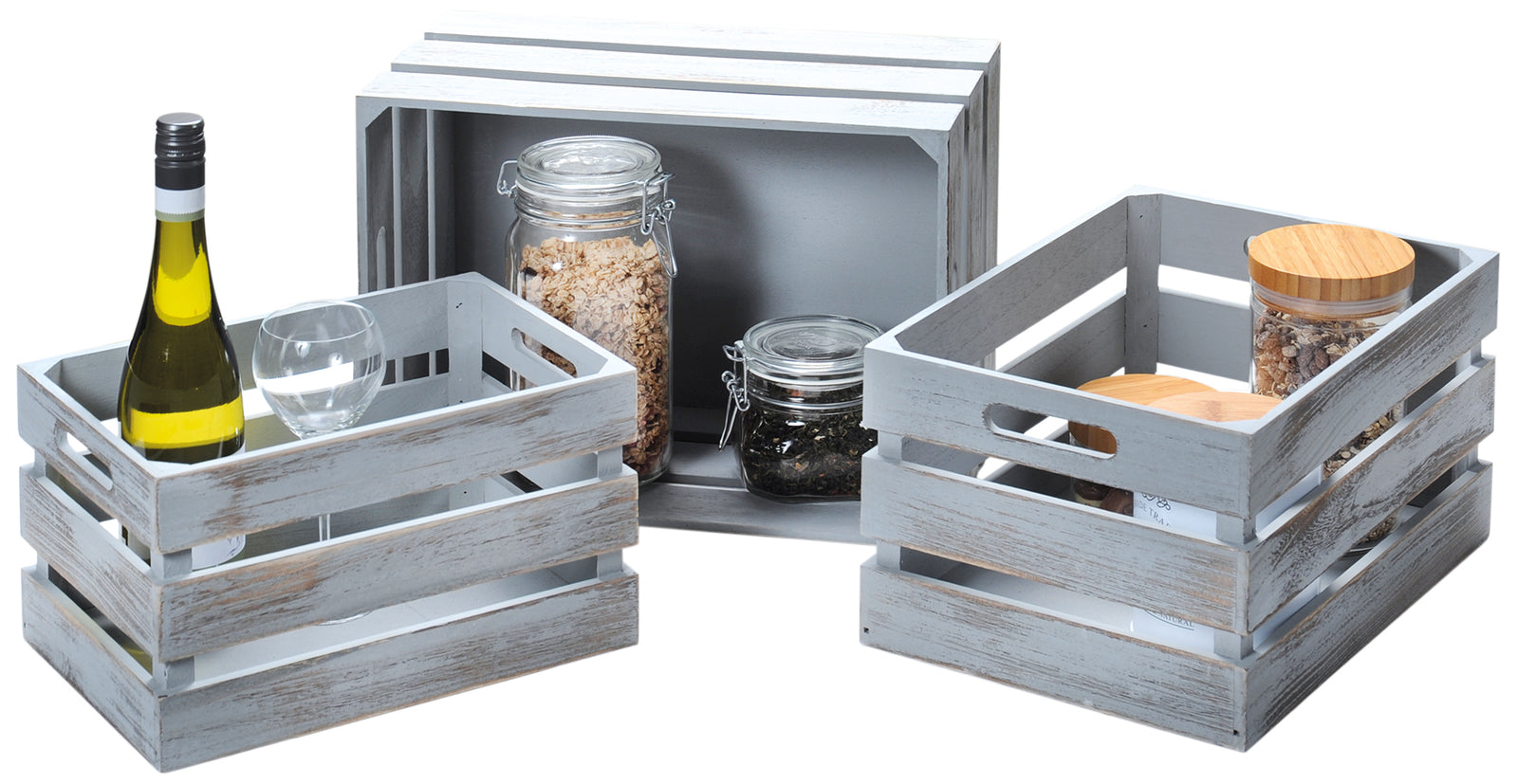 Aufbewahrungsbox - Antik grau - Set